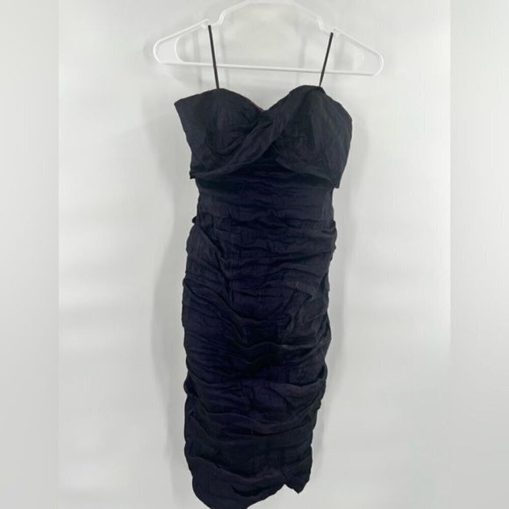 Nicole Miller Shimmer Dress Bodycon Purple Strapless Size 8